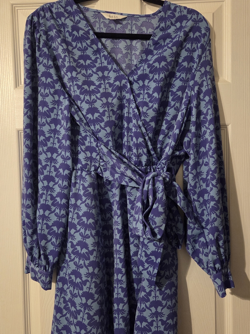 Nicole Miller Blue Floral Print Dress